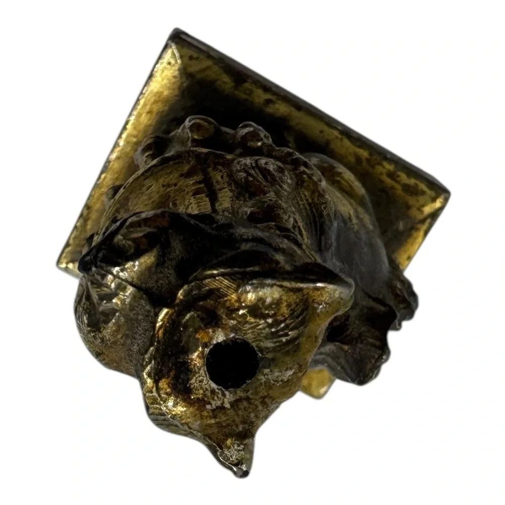 Vintage 2” Brass Foo Dog‎ Figurine – Chinese Guardian Lion Miniature - Picture 4 of 7